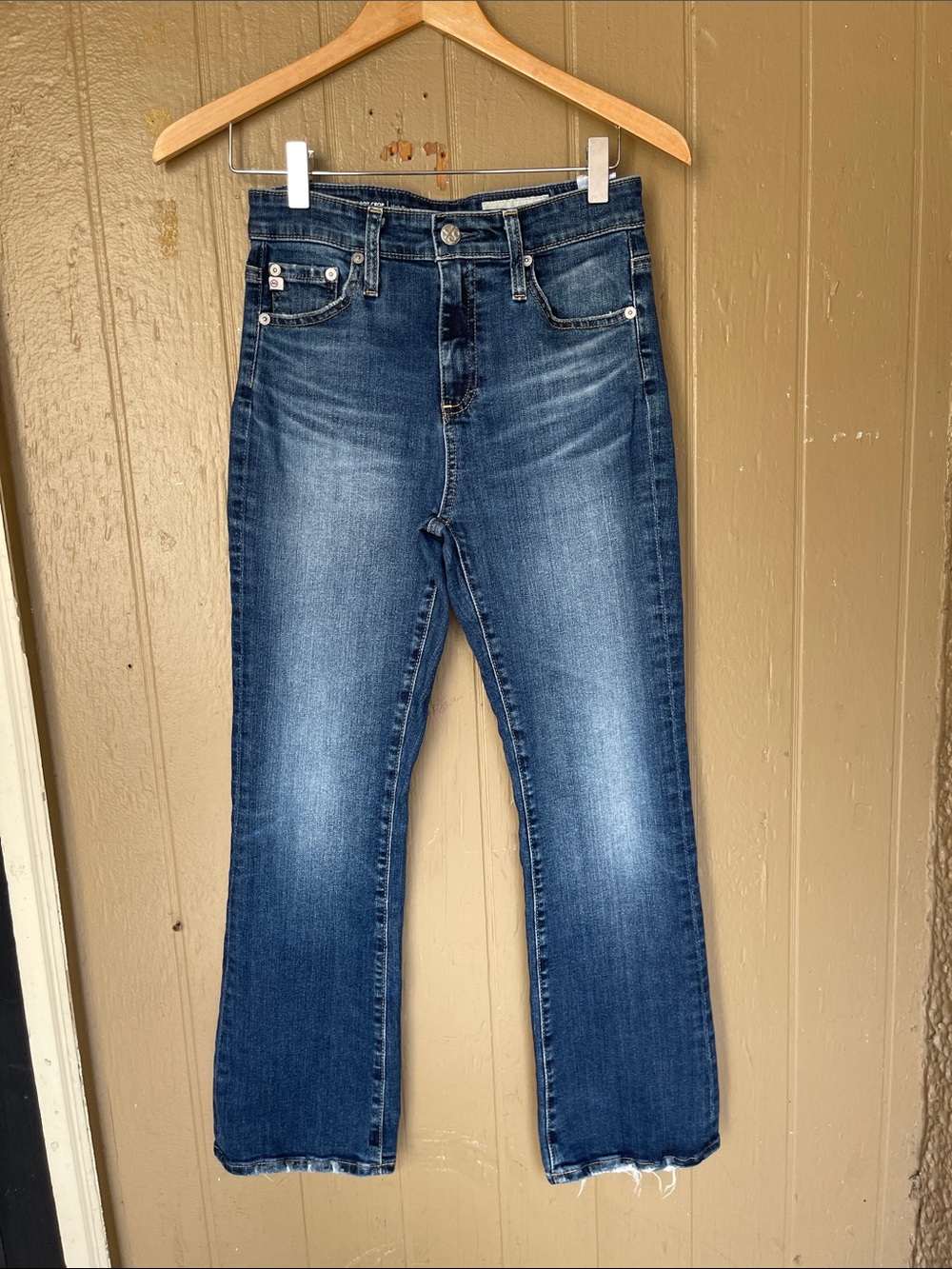Adriano Goldschmied Farrah Boot Crop Jeans in Dark Blue Wash Size 25